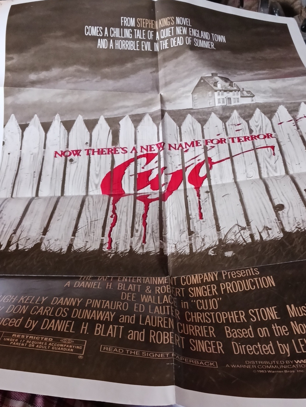 Cujo Horror Movie Poster Art Print - White & Red